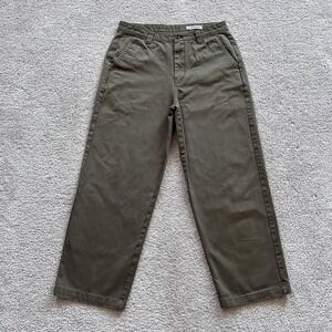 Outerknown Chino Casual Straight Pants Mens 33x29 Green Organic Cotton Canvas